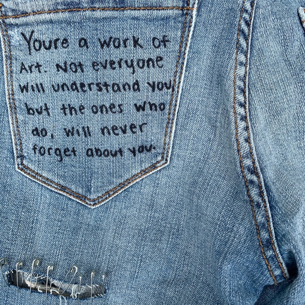 Low rise Tobi jeans unique and one of a kind